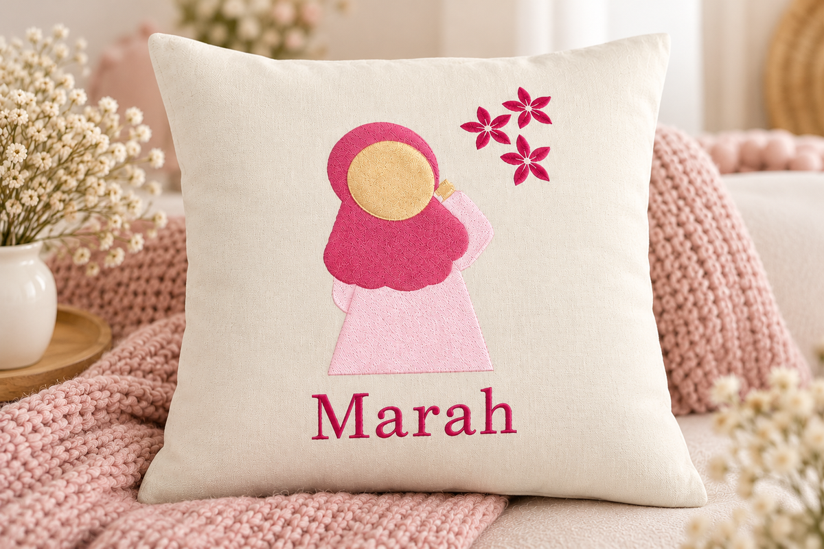 Personalised Muslim Girl Pillow