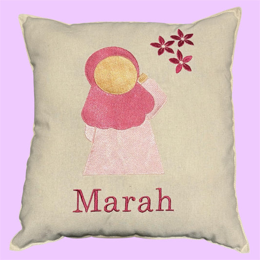 Personalised Hijab Cushion for Girls