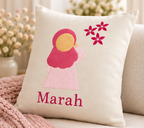 Personalised Muslim Girl Pillow